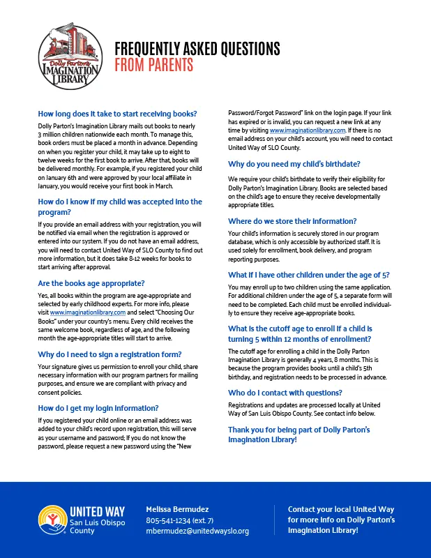 Imagination Library FAQs